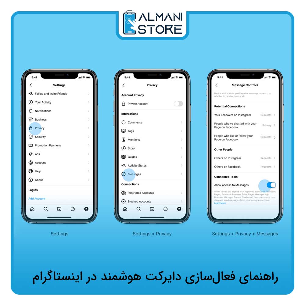 راهنمای فعال‌سازی دایرکت هوشمند در اینستاگرام